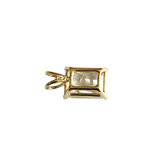 14K Yellow Gold Radiant Cut Solitaire Pendant Charm