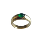 14K Gold Dome Ring with Lap Created Color Stone Cabochon