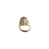 14K Gold Lap created gem stone Pavé Dome Ring