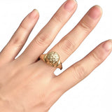 14K Gold Lap created gem stone Pavé Dome Ring