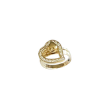 14K Gold With Lap Created Gem Stone