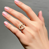 14K Gold With Lap Created Gem Stone