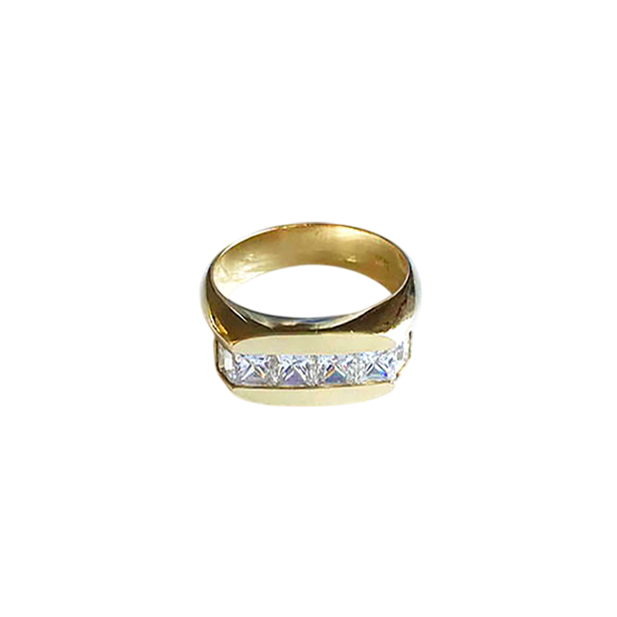 14K Gold Premium Cubic Zirconia Channel Set Band Ring
