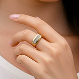 14K Gold Premium Cubic Zirconia Channel Set Band Ring