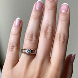 This is a stunning 14k Gold Premium Cubic Zirconia Solitaire Ring Set.