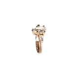 14K Gold Pear & Tapered Baguette Premium Cubic Zirconia Ring