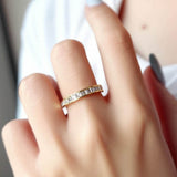 14K Gold Princess Cut Premium Cubic Zirconia  Band