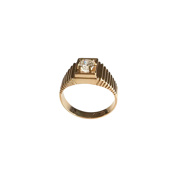 14K Gold Brilliant Premium Cubic Zirconia Solitaire Ring