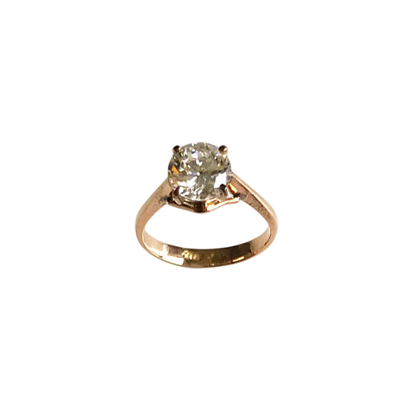 Classic 14K Gold Solitaire Premium Cubic Zirconia Ring