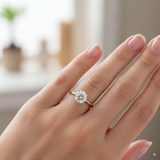 Classic 14K Gold Solitaire Premium Cubic Zirconia Ring