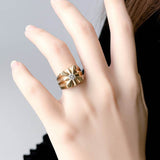 14K Gold Diamond Solitaire Sunburst Ring