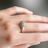Sterling Silver Pave Cubic Zirconia Sphere Ring