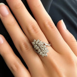 Dazzling Sterling Silver Cluster Ring - Sparkling Stones Statement Ring