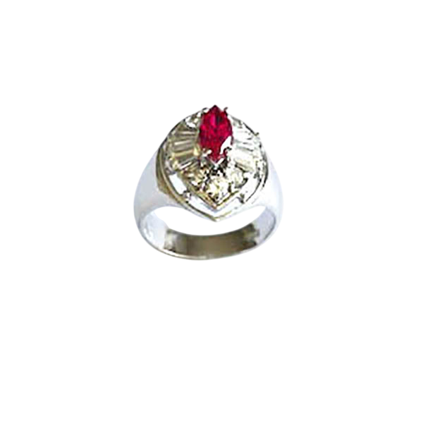 Sterling Silver Lap Created Color Stone Cocktail Ring