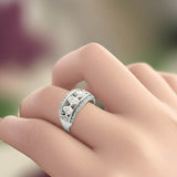 Sterling Silver Sparkling Stone Accent Band Ring