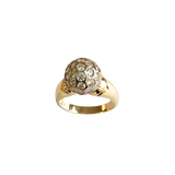14K Yellow Gold Pavé Stone Spherical Dome Ring