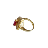 Marquise-Cut Ruby Statement Ring in 14K Gold