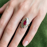 Marquise-Cut Ruby Statement Ring in 14K Gold