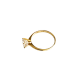 14K Yellow Gold 4-Prong Solitaire Ring with Round Brilliant Stone