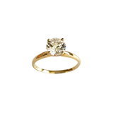14K Yellow Gold 4-Prong Solitaire Ring with Round Brilliant Stone