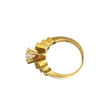 14K Yellow Gold Vintage-Inspired Multi-Row Stone Cluster Ring