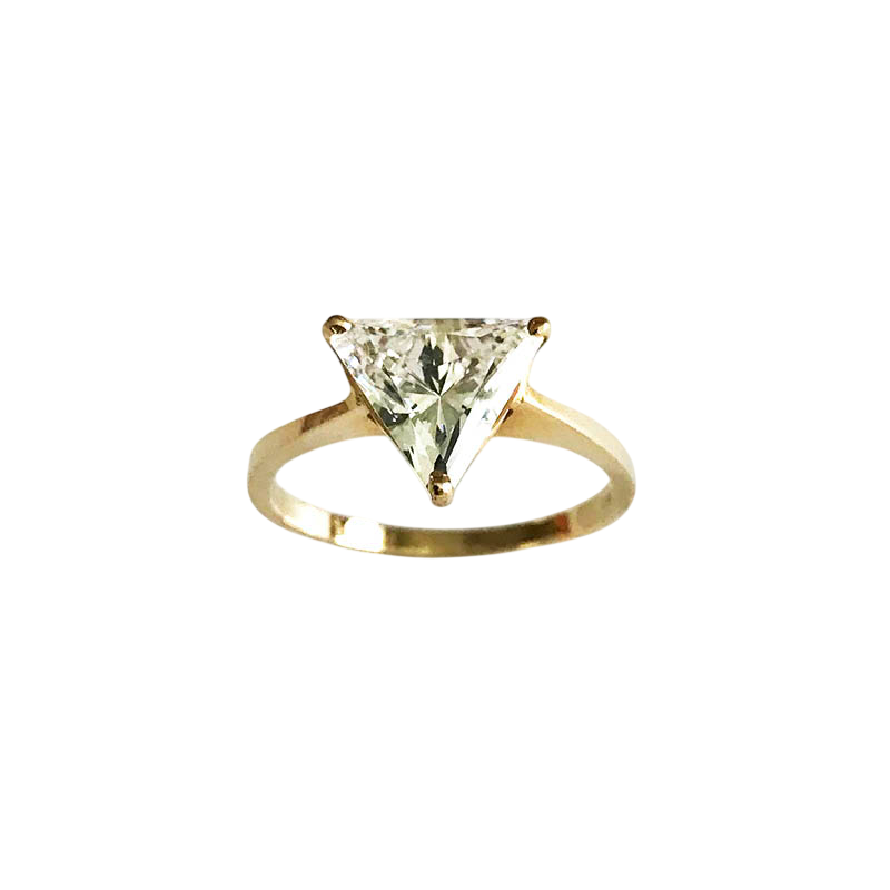 14K Yellow Gold Trillion-Cut Solitaire Ring