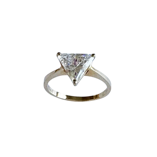14K Gold Trillion-Cut Solitaire Ring