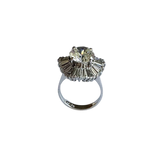 Art Deco Style Sterling Silver & Cubic Zirconia Sunburst Cluster Ring