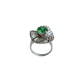 Vintage-Style Sterling Silver Green Color Stone "Ballerina" Cocktail Ring