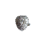 Vintage-Style Sterling Silver Pear-Cut Ballerina Ring