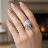 Vintage-Style Sterling Silver Pear-Cut Ballerina Ring